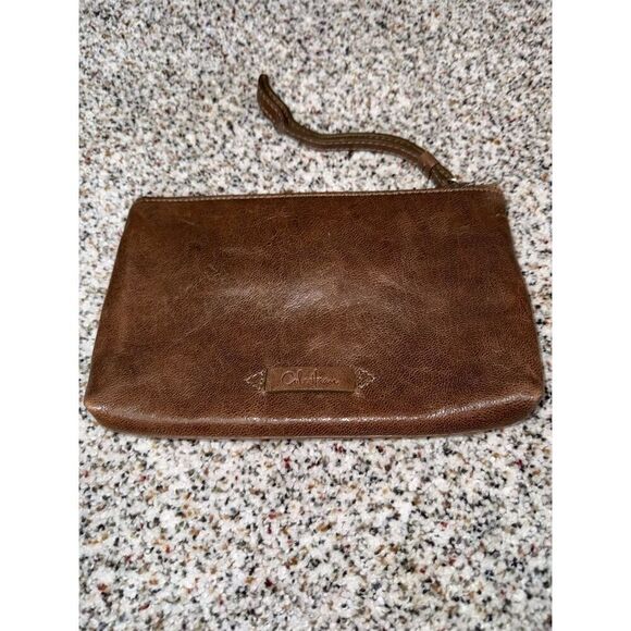 Vintage Cole Haan Brown Leather Clutch Bag Women's Wrist Strap​ - Picture 1 of 8